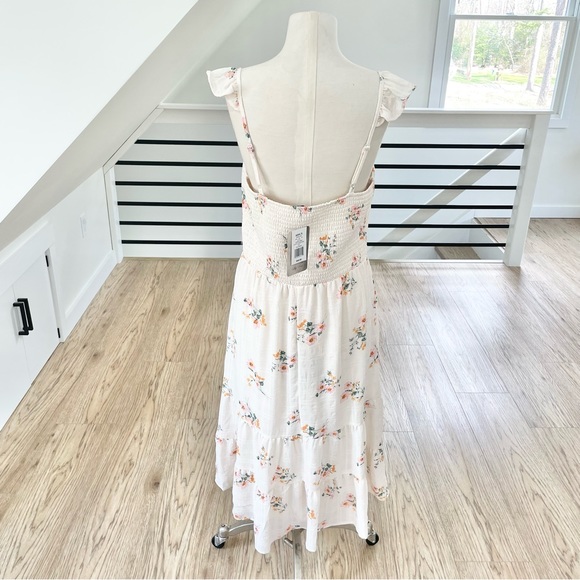 NWT XXL Lily Rose floral and cream, ivory, pink textured, midi dress - Picture 8 of 8